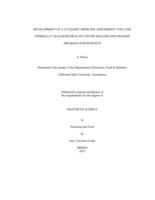 Development of a culinary medicine assessment tool for federally qualified health center English and Spanish speaking participants
