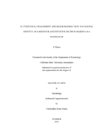Occupational engagement and major satisfaction: Vocational identity as a mediator and intuitive decision-making as a moderator