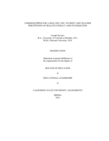 Underequipped for a healthy life: Student and teacher perceptions of health literacy and its inequities
