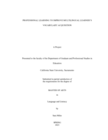Professional learning to improve multilingual learner's vocabulary acquisition