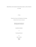 Perceptions and changes in belonging among Latinx students at an HSI