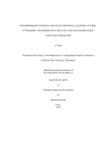 Neighborhood contexts and socio-emotional learning of PreK-3rd graders: The moderating role of cash and in-kind public assistance programs