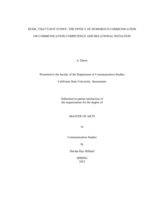 Dude, that's not funny: The effect of humorous communication on communication competence and relational initiation