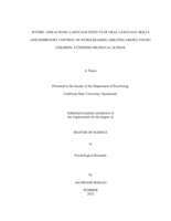 Within- and across- language effects of oral language skills and inhibitory control on word-reading abilities among young children attending bilingual school