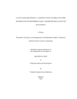 Cultivating belonging: A constructivist antibias teacher training for transforming early childhood education for Black boys