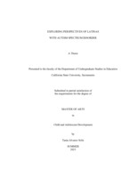Exploring perspectives of Latinas with autism spectrum disorder