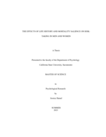 The effects of life history and mortality salience on risk-taking in men and women