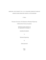 Modeling and stability of a UAV unmanned aircraft based on aerodynamics from the Vortex Lattice Method