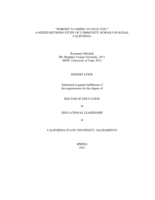 “Nobody’s coming to save you:”  A mixed methods study of community schools in rural California