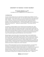 UNIVERSITY OF DESIGN, TO WHAT DEGREE?