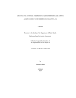 Gray Matter Matters: Addressing Alzheimer's disease among adults aged 65 and older in Sacramento, CA