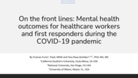 On the front lines: Mental health outcomes for healthcare workers and first responders during the COVID-19 pandemic