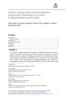 Climate Change-Induced Homelessness: Community Psychology as a Lever in Marginalized Communities