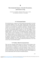 Environmental Justice, Circular Economies, and Green Living