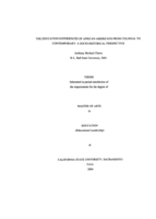 The education experiences of African Americans from colonial to contemporary: A socio-historical perspective