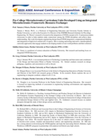 Pre-College Microelectronics Curriculum Units Developed Using an Integrated Microelectronics Framework (Resource Exchange)