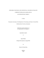 Exploring the end-of-life existential concerns of healthy community-dwelling older adults: An intervention’s impact