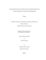 Literature review: Early mental health interventions for Latinx elementary students with depression