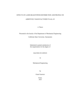 Effects of laser beam power distribution and profile on additively manufactured TI-6AL-4V