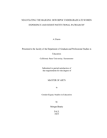 Negotiating the margins: How BIPOC undergraduate women experience and resist institutional patriarchy