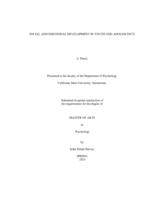Social and emotional development in youth and adolescents