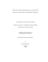 Physical therapy managment for a patient with bilateral subacromial impingement syndrome