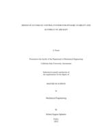 Design of automatic control systems for dynamic stability and  autopilot of aircraft