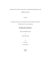 Restorative justice: A practical guide for elementary and middle schools
