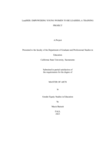 LeadHER: Empowering young women to be leaders, a training project