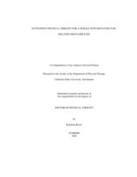Outpatient physical therapy for a female with rotator cuff-related shoulder pain