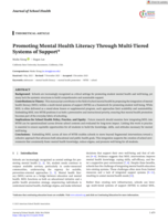 Promoting Mental Health Literacy Through Multi‐Tiered Systems of Support