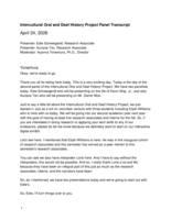 Intercultural Oral and Deaf History Project Panel, Spring 2026