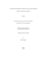 An in-depth examination of mental health and stressors among collegiate athletes