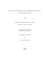 Impacting adulthood: Early school experiences of previously incarcerated Black men