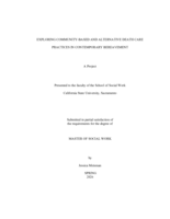Exploring community-based and alternative death care practices in contemporary bereavement