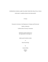 Supporting schools amid teacher turnover: Practical tools for early-career school psychologists