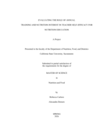 Evaluating the role of annual training and nutrition interest in teacher self-efficacy for nutrition education