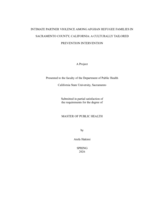 Intimate partner violence among Afghan refugee families in Sacramento County, California: A culturally tailored prevention intervention