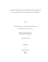 The right to belong: Inclusive community engagement for adults with intellectual disabilities in Sacramento