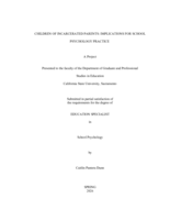 Children of incarcerated parents: Implications for school psychology practice