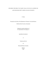 Exploring the impact of family legal status on CalFresh use and food insecurity among college students