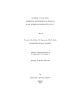 Flourish to full-term: Addressing preterm birth in pregnant Black women in Contra Costa County